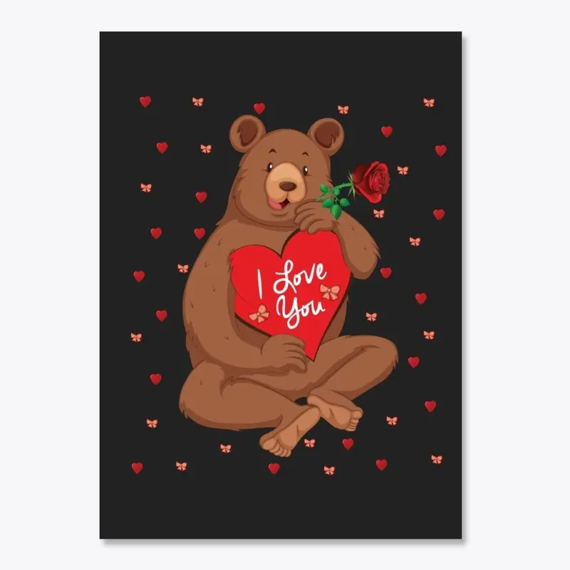 Happy Cute Brown Bear Valentine Gift