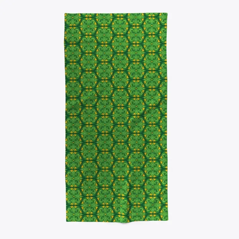 Green Yellow Flower Pattern