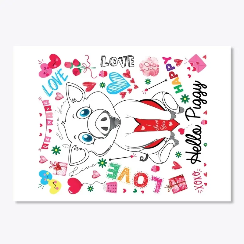 Hello Piggy Love Notes Valentine Gift