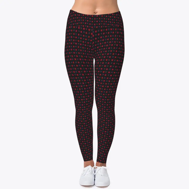 Star Pattern Printed Leggings for Women