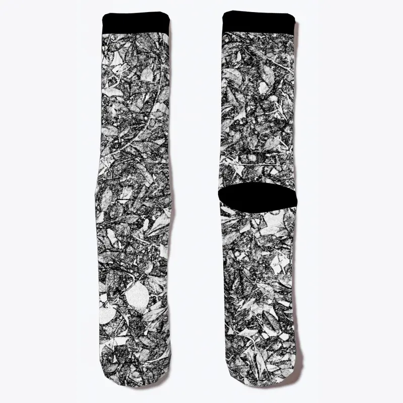 Leaf Scratch Printed Leggings for Women