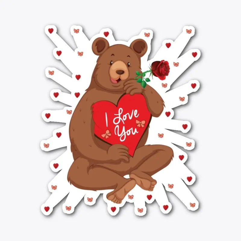 Happy Cute Brown Bear Valentine Gift