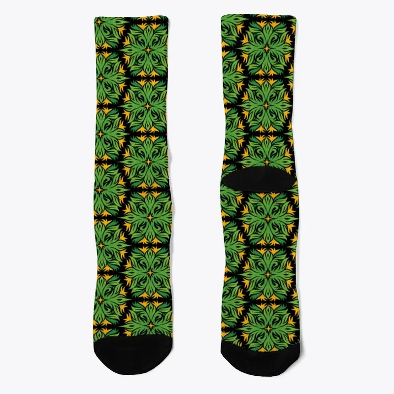 Green Yellow Flower Pattern